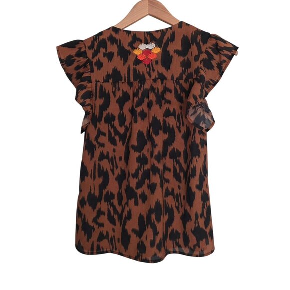 Women's - THML Brown Embroidered Blouse, Size Small - Picture 8 of 8